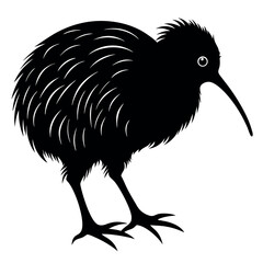 Obraz premium kiwi-silhouette-illustration-on-white-background 