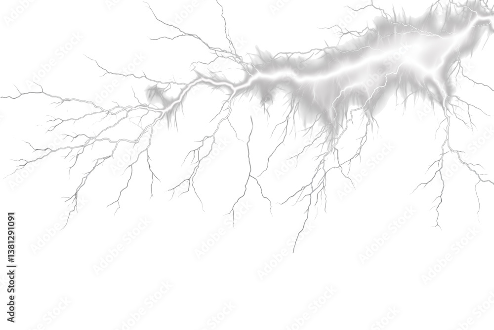 Poster a striking image of white lightning bolts against a stark in a dramatic display of power on transpar