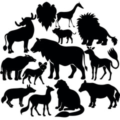 More mammals silhouette illustration.