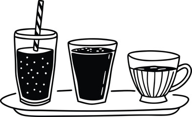 vector illustration of a glass of soda