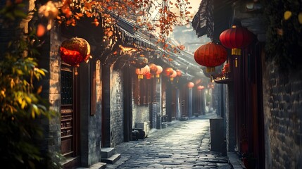 A stunning lion dance costume with bold colors displayed against a vibrant red backdrop for a festive occasion