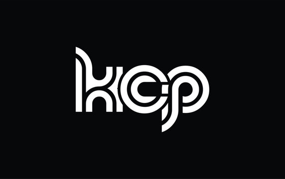KCP Creative Unique Modern Letter Logo Design. Stylized logo featuring a unique letter design, presenting abstract minimalist aesthetics and modern appeal.