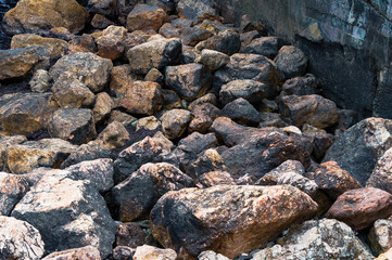 Close-Up of a Pile of Large Stones Creating a Natural Pattern