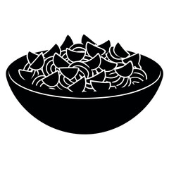 Pasta-salad-silhouette-illustration-on-white-background.