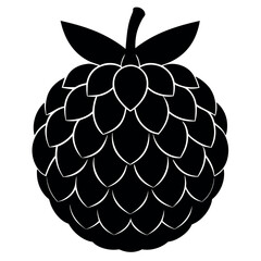 Sugar-apple sweetsop silhouette-illustration.