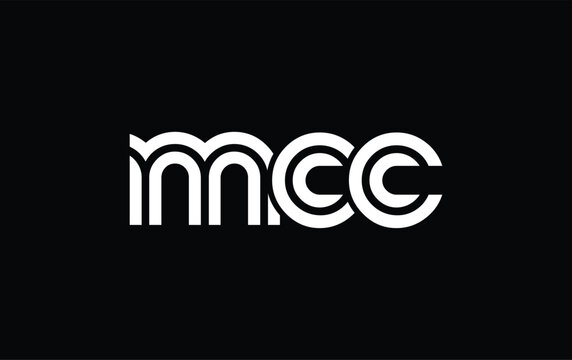 MCC Creative Unique Modern Letter Logo Design. Stylized logo featuring a unique letter design, presenting abstract minimalist aesthetics and modern appeal.