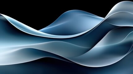 Abstract Blue Waves: A Serene Digital Artwork