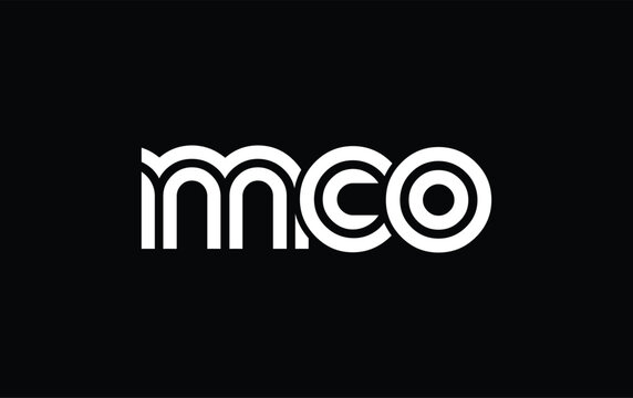 MCO Creative Unique Modern Letter Logo Design. Stylized logo featuring a unique letter design, presenting abstract minimalist aesthetics and modern appeal.