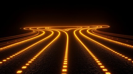 Obraz premium Glowing Highway Interchange at Night