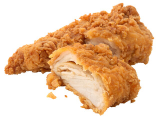 Crispy Fried Chicken Tender – Golden Brown Breading, Crunchy Texture

