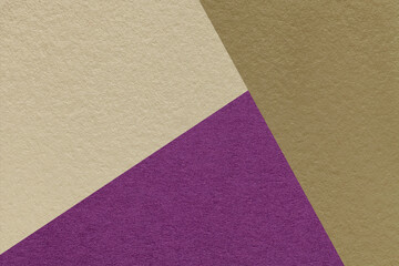 Texture craft beige, brown and purple paper background, macro. Structure vintage abstract violet cardboard