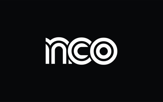 NCO Creative Unique Modern Letter Logo Design. Stylized logo featuring a unique letter design, presenting abstract minimalist aesthetics and modern appeal.