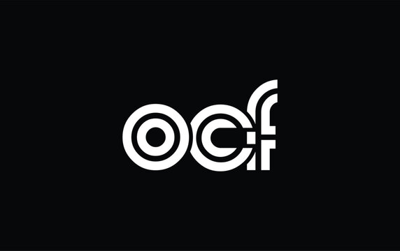 OCF Creative Unique Modern Letter Logo Design. Stylized logo featuring a unique letter design, presenting abstract minimalist aesthetics and modern appeal.
