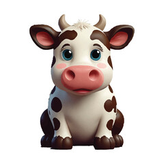 Fototapeta premium Cow 3D illustration animation design