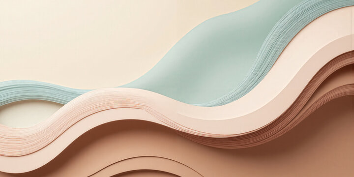 A serene abstract design in mocha, musse, with soft blush and cool teal accents, exudes an air of sophistication