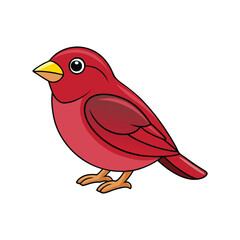  Vivid Crimson Finch Bird Design