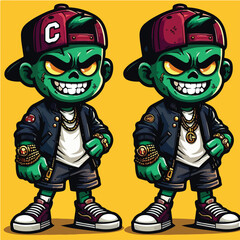 Undead Trendsetter: A Cartoon Zombie with Edge