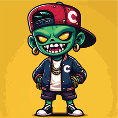 Playful Undead: Vibrant Zombie Character Art