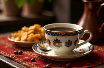 Fototapeta premium Traditional turkish coffee in traditional cups 