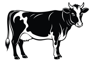 Dairy Cow Clipart, Black and White 