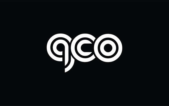QCO Creative Unique Modern Letter Logo Design. Stylized logo featuring a unique letter design, presenting abstract minimalist aesthetics and modern appeal.
