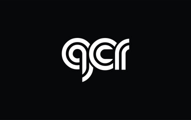 QCR Creative Unique Modern Letter Logo Design. Stylized logo featuring a unique letter design, presenting abstract minimalist aesthetics and modern appeal.