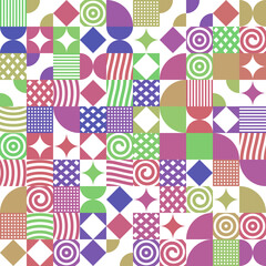 Fototapeta premium Colorful abstract geometric seamless pattern background. 3d rendering.