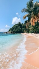 Golden Sands and Clear Blue Water on Tranquil Beach