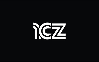 RCZ Creative Unique Modern Letter Logo Design. Stylized logo featuring a unique letter design, presenting abstract minimalist aesthetics and modern appeal.