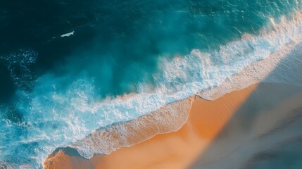 Serene Beach with Clear Blue Water and Shining Golden Sands