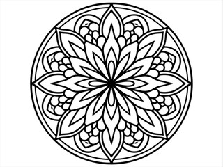 Circular pattern in form of mandala for Henna, Mehndi, tattoo, Vector mandala pattern design with hand drawn henna tattoo pattern for background, line art round mandala pattern.
