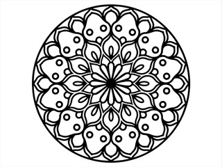 Circular pattern in form of mandala for Henna, Mehndi, tattoo, Vector mandala pattern design with hand drawn henna tattoo pattern for background, line art round mandala pattern.