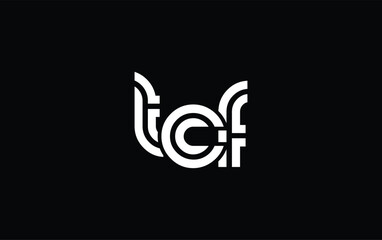 Obraz premium TCF Creative Unique Modern Letter Logo Design. Stylized logo featuring a unique letter design, presenting abstract minimalist aesthetics and modern appeal.