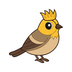  Bright Golden-Crowned Kinglet Bird Artwork