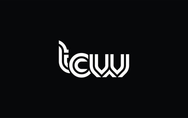 Obraz premium TCW Creative Unique Modern Letter Logo Design. Stylized logo featuring a unique letter design, presenting abstract minimalist aesthetics and modern appeal.
