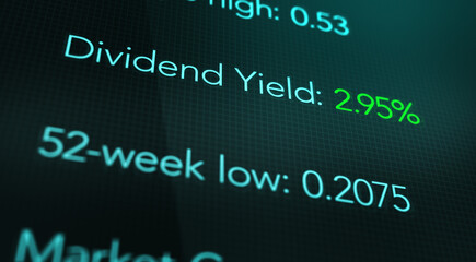 Camera pans across a stock with healthy dividend yield