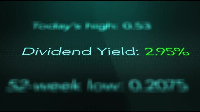 Camera pans across a stock with healthy dividend yield 2