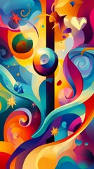 Fototapeta premium Vibrant abstract art explosion in a dynamic design