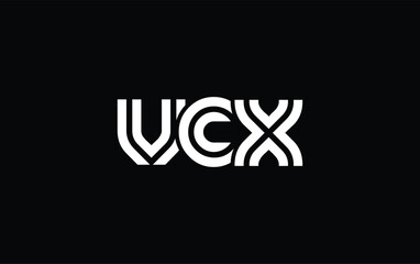Obraz premium VCX Creative Unique Modern Letter Logo Design. Stylized logo featuring a unique letter design, presenting abstract minimalist aesthetics and modern appeal.