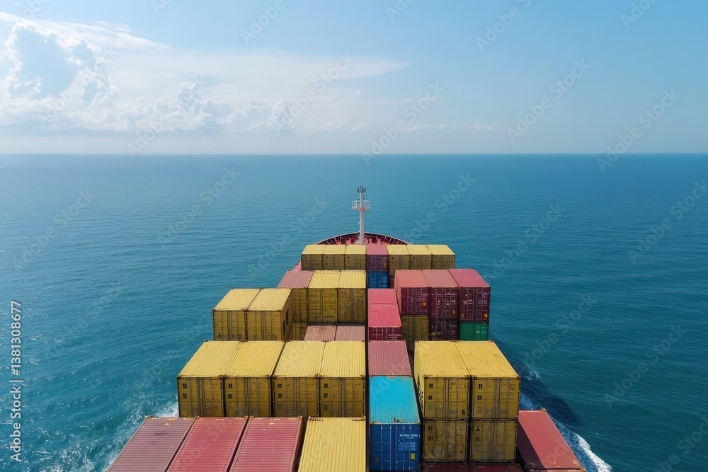 Poster container cargo freight ship with working crane container cargo freight ship with working crane brid