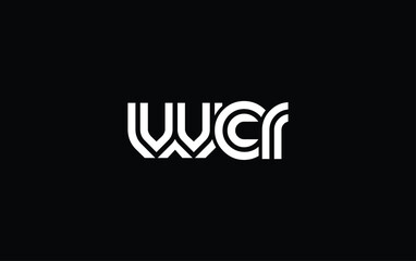WCR Creative Unique Modern Letter Logo Design. Stylized logo featuring a unique letter design, presenting abstract minimalist aesthetics and modern appeal.