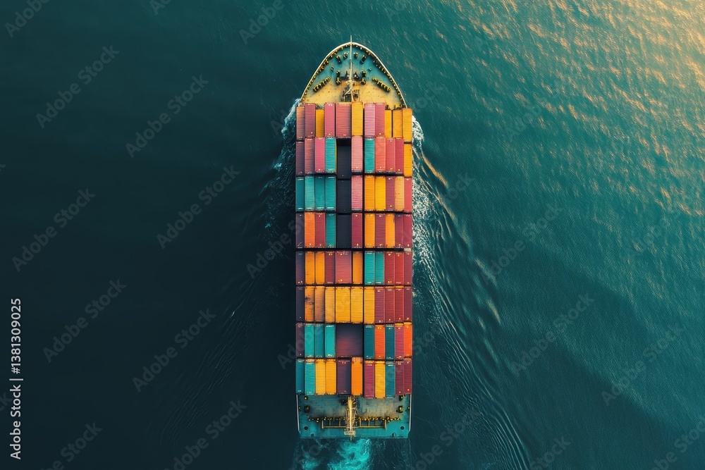 Poster container cargo freight ship with working crane container cargo freight ship with working crane brid
