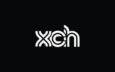 XCH Creative Unique Modern Letter Logo Design. Stylized logo featuring a unique letter design, presenting abstract minimalist aesthetics and modern appeal.
