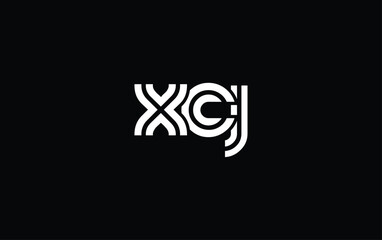 Fototapeta premium XCJ Creative Unique Modern Letter Logo Design. Stylized logo featuring a unique letter design, presenting abstract minimalist aesthetics and modern appeal.