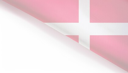 Fototapeta premium Pink soft abstract design with white cross on curved fabric background