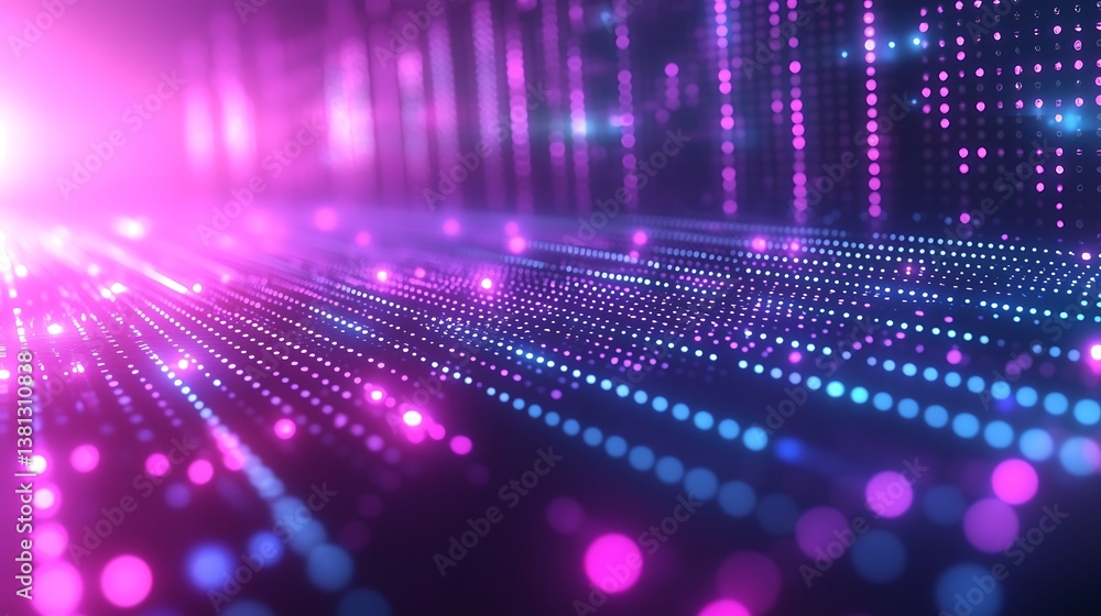 Poster glowing particle lines abstract background