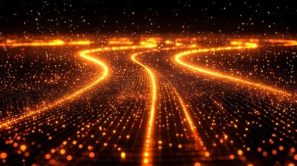 Fototapeta premium Glowing Paths Abstract Image