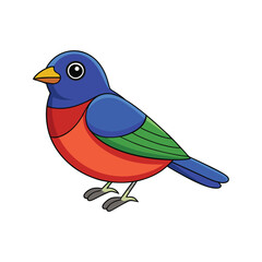  Painted Bunting Bird Colorful Artwork