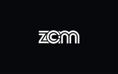 Fototapeta premium ZCM Creative Unique Modern Letter Logo Design. Stylized logo featuring a unique letter design, presenting abstract minimalist aesthetics and modern appeal.