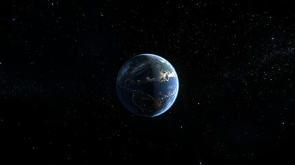 Fototapeta premium Earth and Moon in Space with Stars and Atmosphere